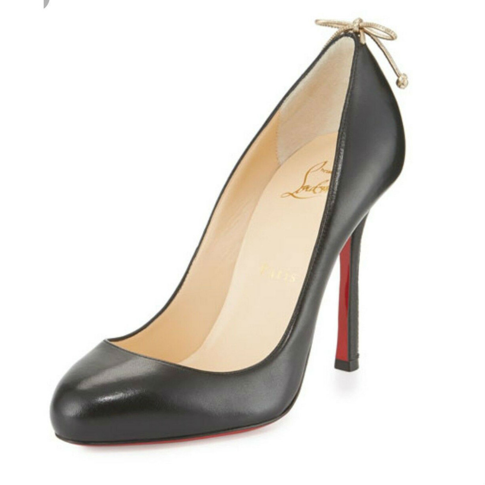 Christian Louboutin Very Gemma Nappa gold Bow 38.5